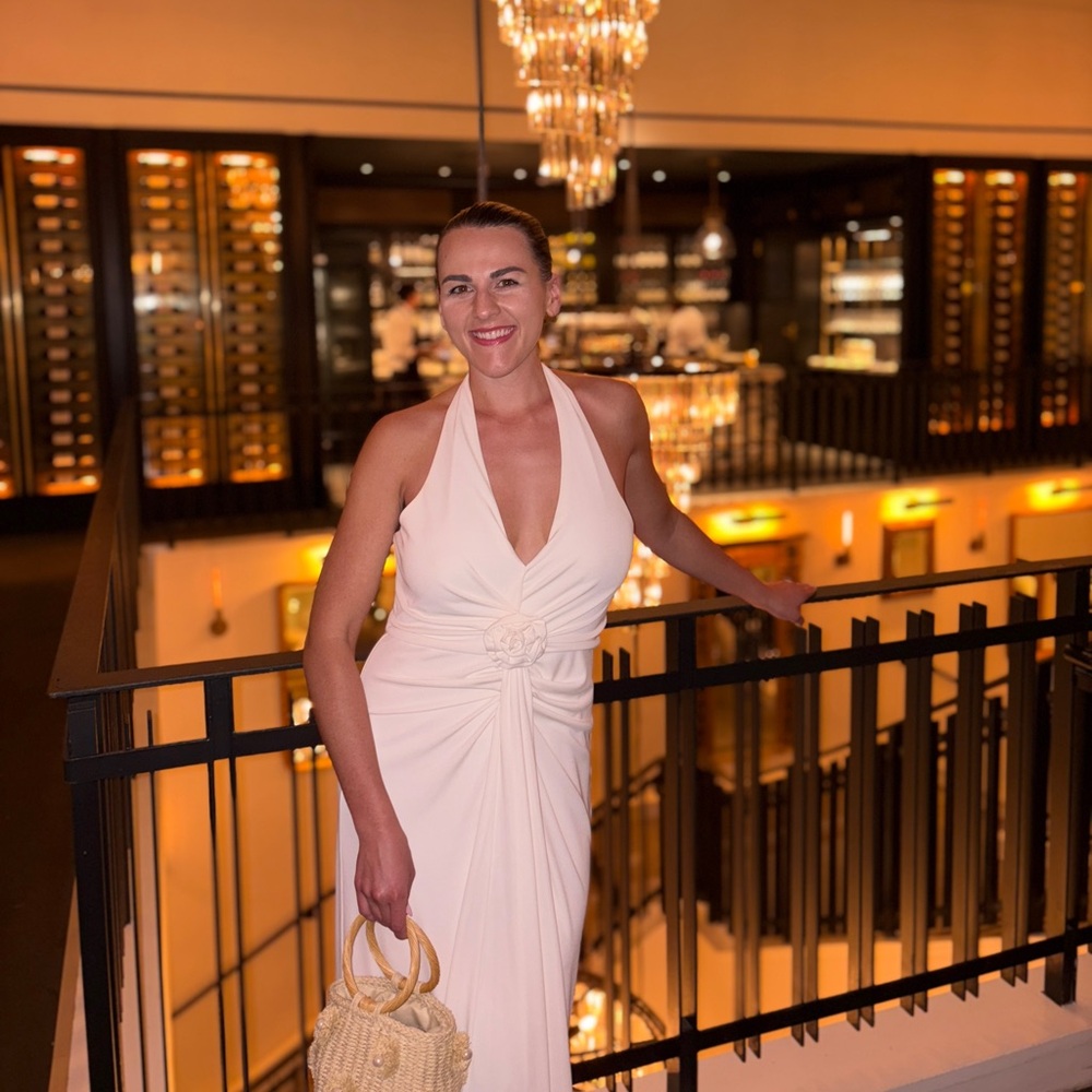 Cinq à Sept Cream Backless Dress